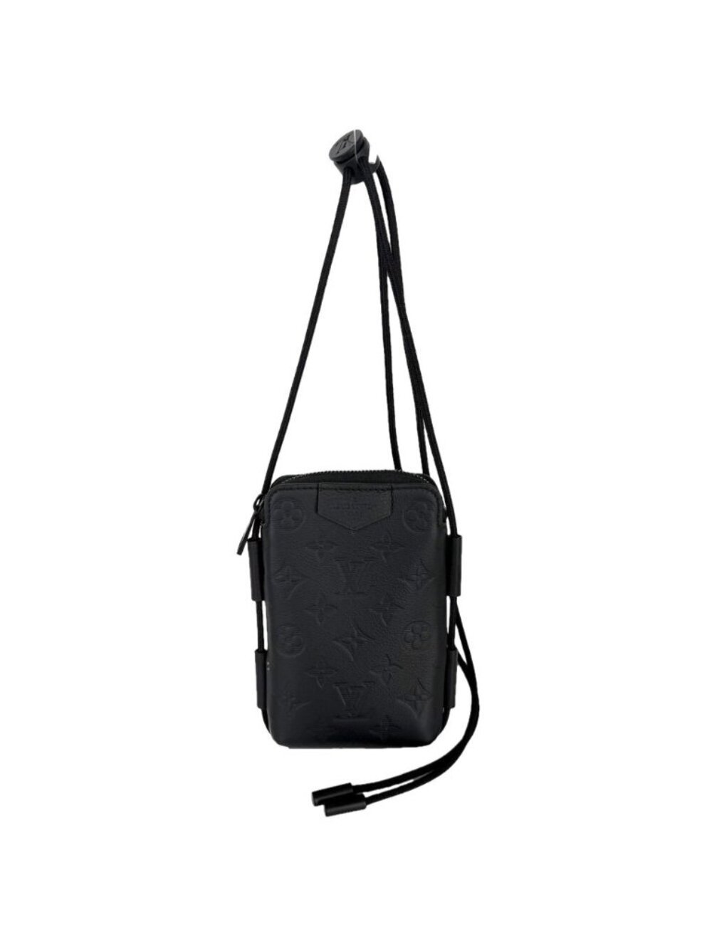 Louis Vuitton Pouch Monogram Shadow Lace-up Shoulder Bag Leather Black